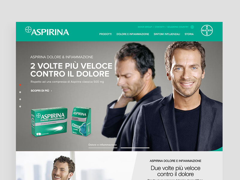 Página de inicio Sitio web de Aspirina